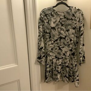The Kooples 100% silk Monochrome Floral Long Sleeve Dress.  MSRP $425